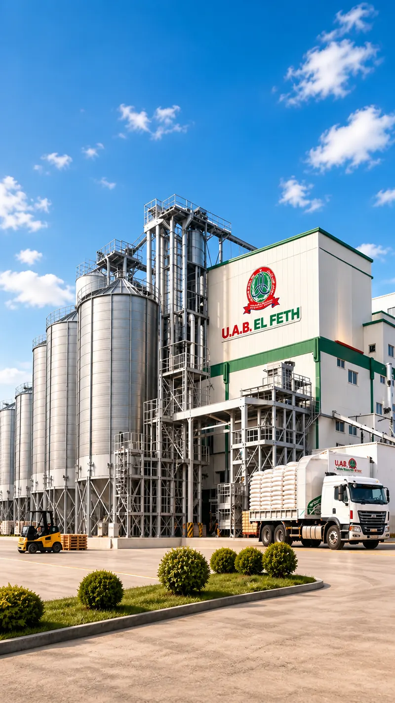 Bâtiment de production et silos de UAB El Feth